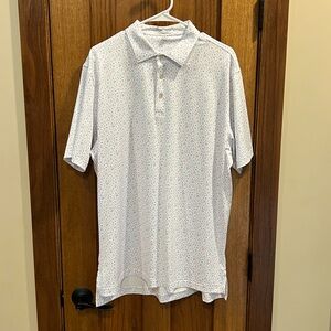 White polo printed shirt by Peter Millar. Size L.